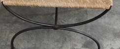 Tabouret X fer forgé
