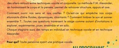 stage voix/chant et technique alexander