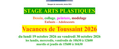 Stage Arts Plastique Toussaint 2026