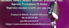 Ysabelle Mercury - Cours de chant, techniques et attitudes scéniques.