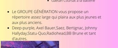 Groupe GÉNÉRATION - pop-rock Blues-rock