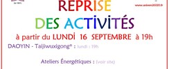 ASSOCIATION UNIVERS - REPRISE DES ACTIVITES
