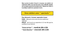 Théâtre Jour & Nuit - Les inscriptions aux ateliers 2020/2021 sont ouvertes