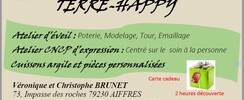 TERRE-HAPPY - CARTE CADEAU ( Ateliers poterie ou  d'expression créatrice )