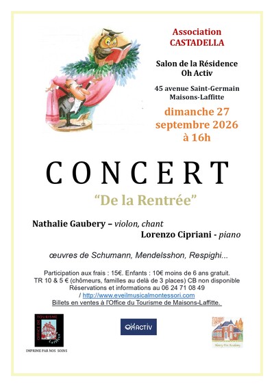 Concert de rentrée à Maisons-Laffitte