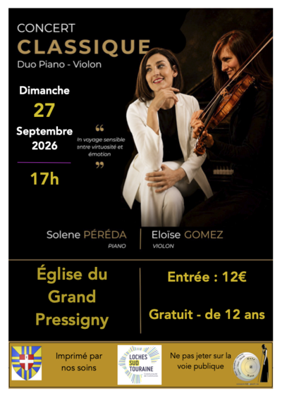 Concert musique classique piano et violon