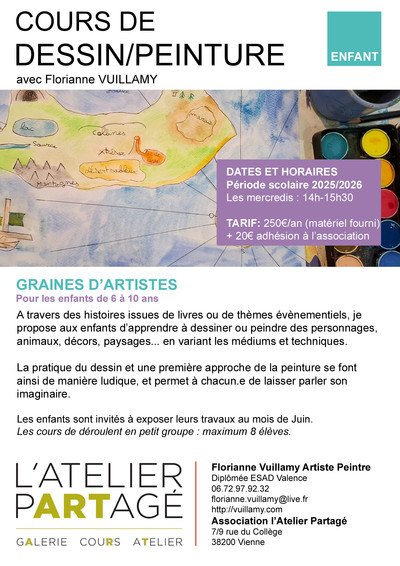 Florianne Vuillamy - Cours de dessin/peinture pour les enfants