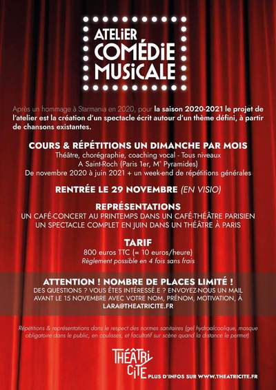 ThéâtriCité - Atelier Amateur Comédie Musicale 2020/2021