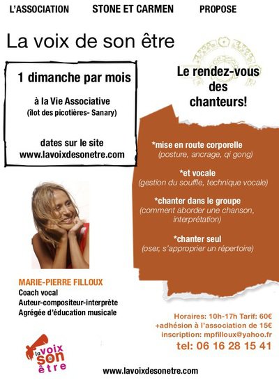 Association Stone et Carmen  - Atelier La voix de son être, 1 dimanche par mois