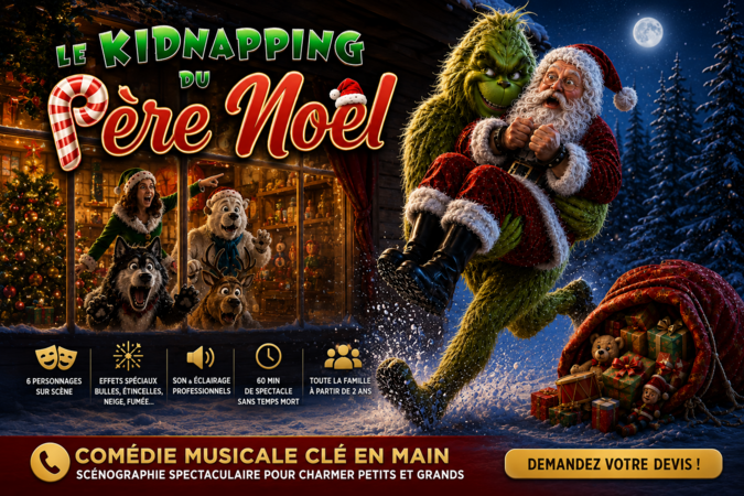 Le Kidnapping du Père Noël - Spectacle musical pour arbre de noël CSE, mairie, écoles,...