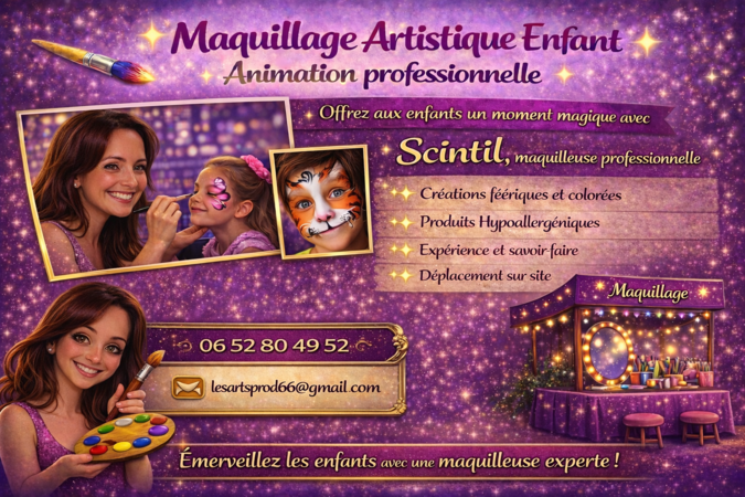 Scintil, votre maquilleuse - Maquillage Artistique pour Animations Enfants
