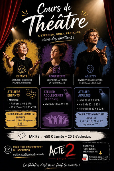 Atelier théâtre adulte - ATELIER THEATRE