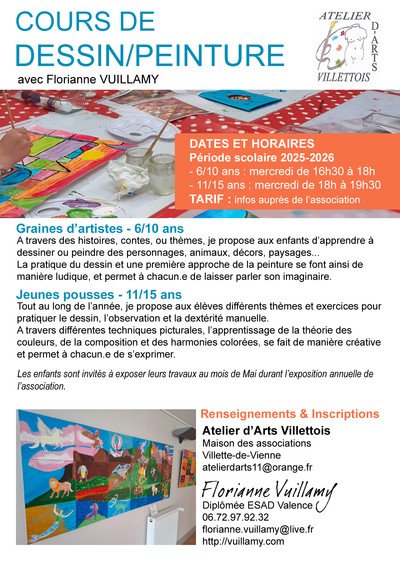 Florianne Vuillamy - Cours dessin/peinture pour les enfants