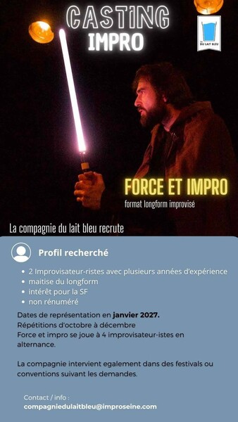 La Compagnie du Lait Bleu recherche des improvisateur·rices