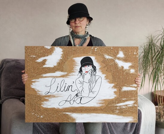 Lilin'ART (Aline) - Peinture sur carton découpé, art hors cadre