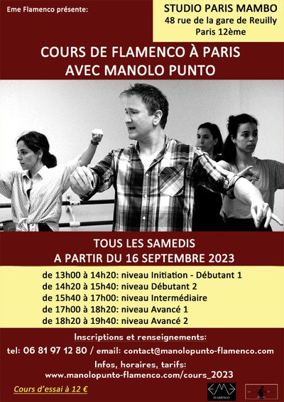 Manolo Punto - cours de flamenco dès septembre 2023