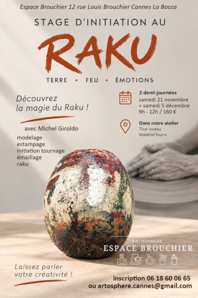 Michel Giroldo | Stage d'initiation Raku | Cannes