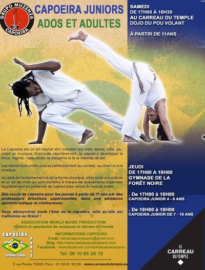 Bahia Capoeira Paris - Cours de capoeira pour ados et adultes au Carreau du Temple