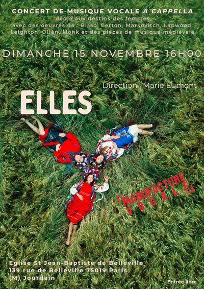 ELLES - concert vocal à cappella de la Manufacture Vocale
