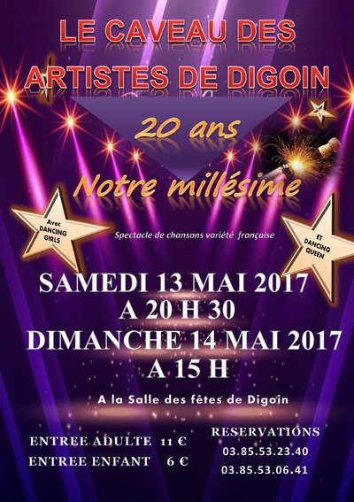 GALA SPECTACLE LE CAVEAU DES ARTISTES DE DIGOIN 20 ANS NOTRE MILLESIME