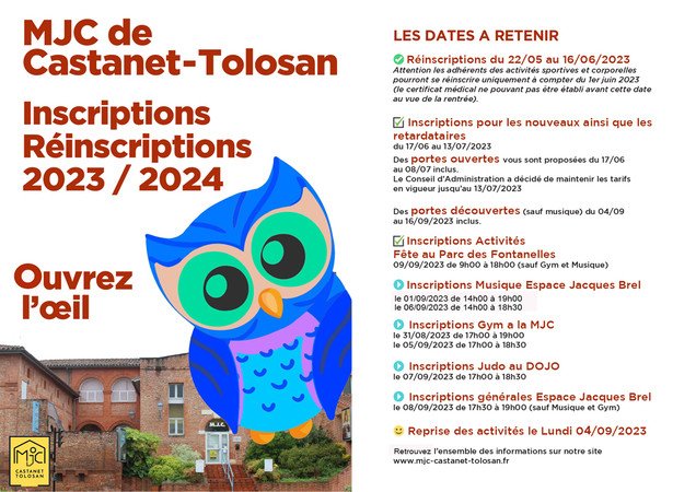 MJC Castanet Tolosan - Inscription pour les activités
