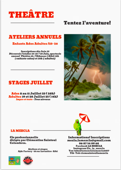 Clémentine Saintoul - Inscriptions ateliers annuels enfants-ados-adultes 25/26