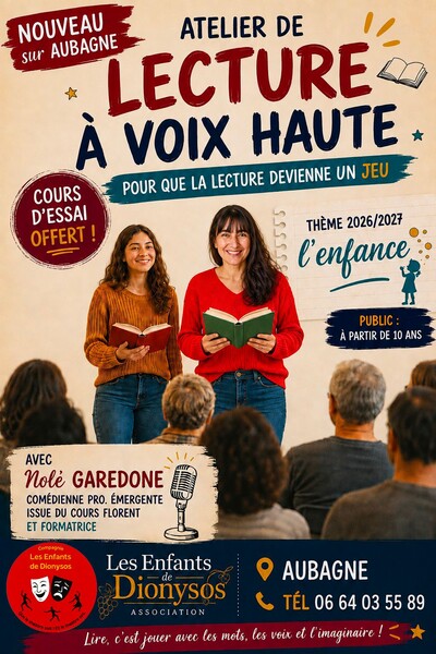 Compagnie Les Enfants de Dionysos - ATELIERS DE LECTURE A VOIX HAUTE