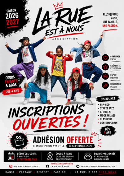 La Rue Est à Nous - Cours de danse - Saison 2026/2027