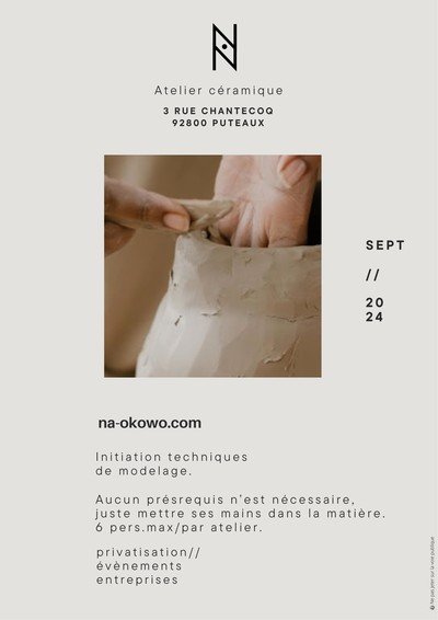 Na Okowo - Cours, Stages, Initiation Modelage, Poterie, Team Building