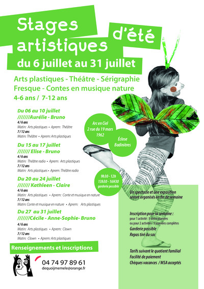 Stages artistiques pour les 4-12 ans