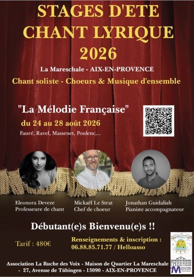 Stage d'été de chant lyrique "La Mélodie Française" 