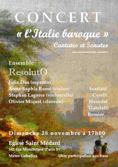 "L'Italie baroque" ...cantates et sonates, par l'Ensemble ResolutO