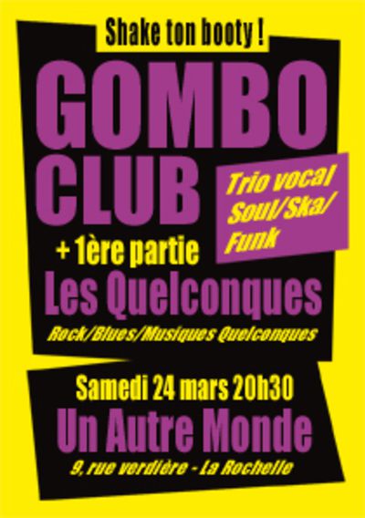  LES QUELCONQUES et GOMBO CLUB en concert