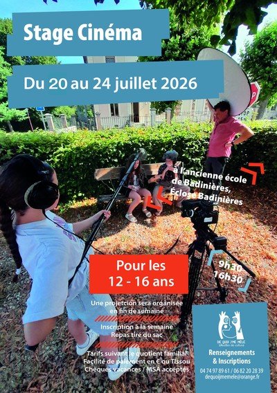stage cinéma pour les 12 - 16 ans