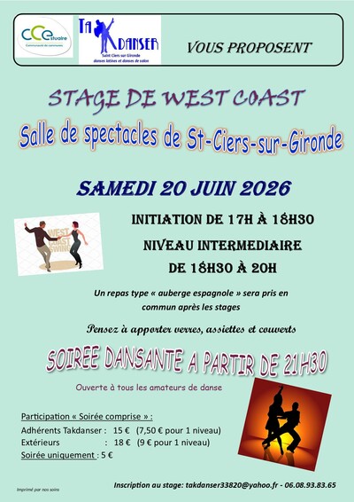 Stage de west coast swing