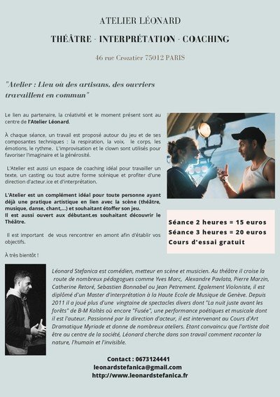 Atelier Léonard - Théâtre - Interprétation- Coaching