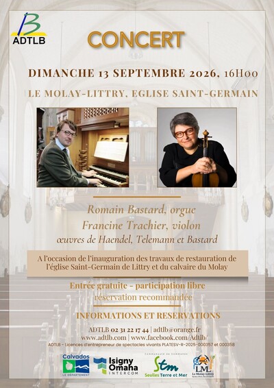 Concert de Romain BASTARD, orgue - Francine TRACHIER, violon