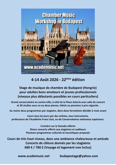 Académie d'été de Musique de Chambre à Budapest