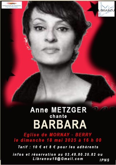Anne Metzger chante BARBARA - Concert sur la vie et les chansons de Barbara