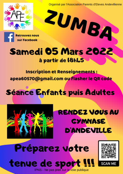 Association Parents d'Elèves Andevi - Soirée Zumba