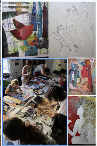 Atelier du trident  - Cours de peinture, arts pla, techniques mixtes, dessin