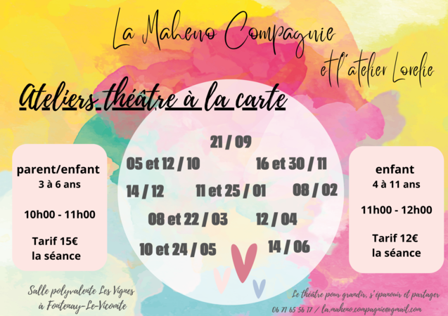 La Maheno Compagnie - ATELIER DECOUVERTE DU THEATRE "SAMEDI A LA CARTE"