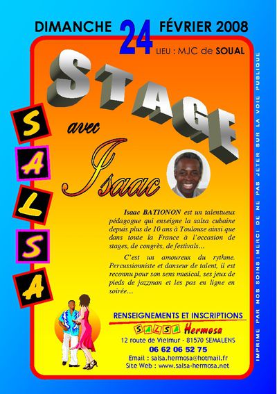 STAGE DE SALSA CUBAINE avec ISAAC