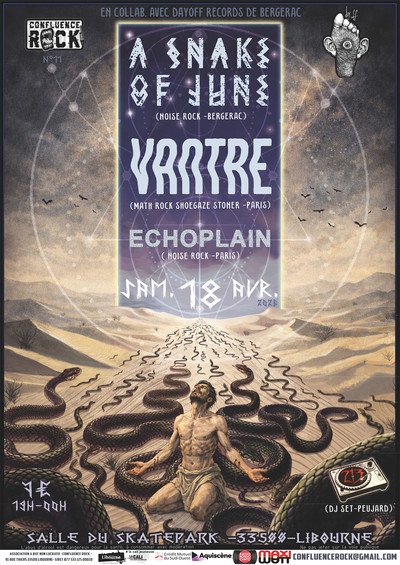 Confluence Rock #11 : Vantre + Echoplain + A Snake Of June