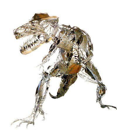 Exposition de l'Allosaurus du sculpteur Patrice Mesnier