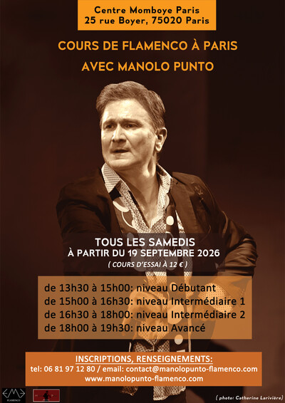 Cie Flamenca Manolo Punto - cours de flamenco à Paris / saison 2026 2027