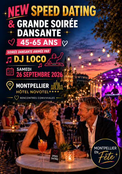 Soirée dansante célibataires + NEW SPEED DATING! 45-65 ans