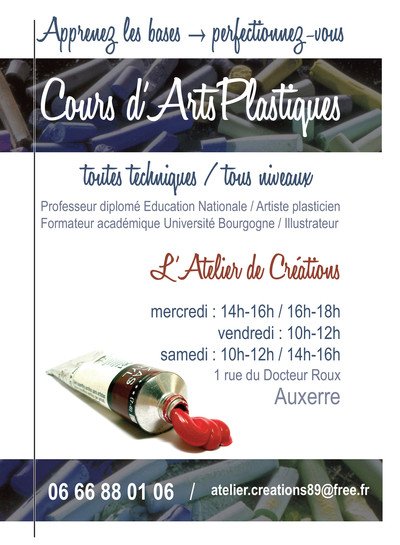 TOUTES TECHNIQUES - TOUS NIVEAUX - cours arts plastiques, toutes techniques, tous niveaux.