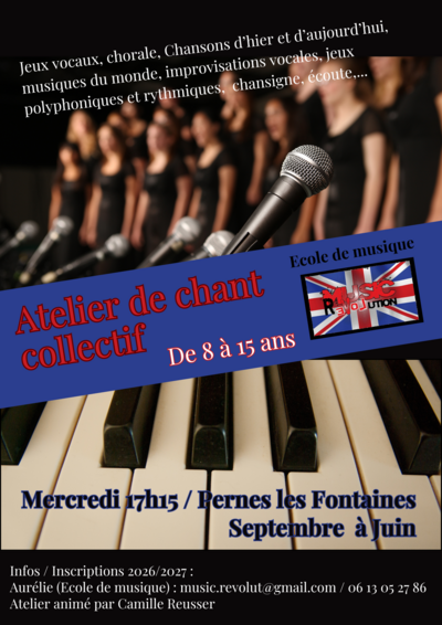Association music Revolution - Atelier chant collectif de 8 à 15 ans
