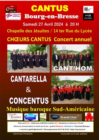 Concert annuel "Choeurs Cantus"